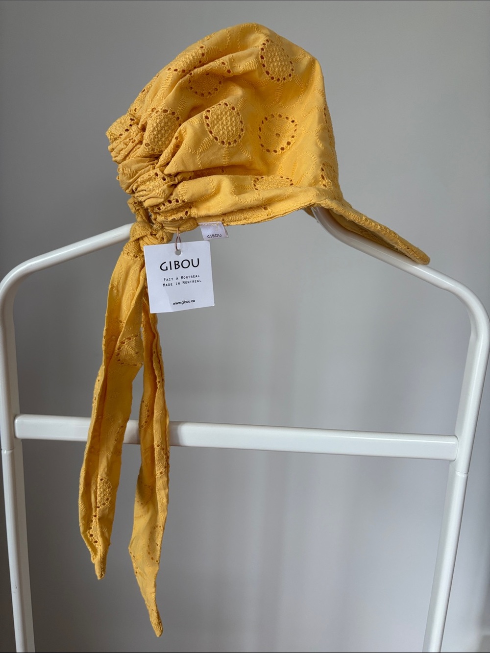Women’s Yellow Eyelet Sun Bonnet - Picture 5 of 5